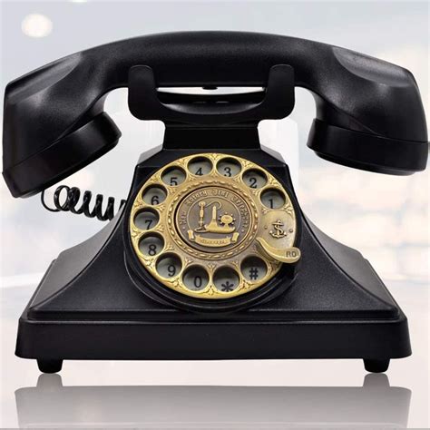 Irisvo Rotary Dial Telephone Retro Old Fashioned Landline Phones With Classic Metal Bell Corded