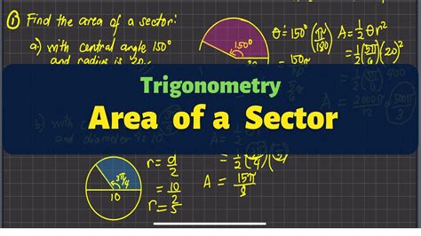 Precalculus Area Of A Sector Trigonometry Youtube