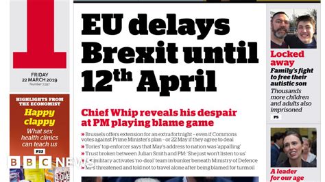 Newspaper Headlines Brexit Emergency And Break Xit Campaign BBC News