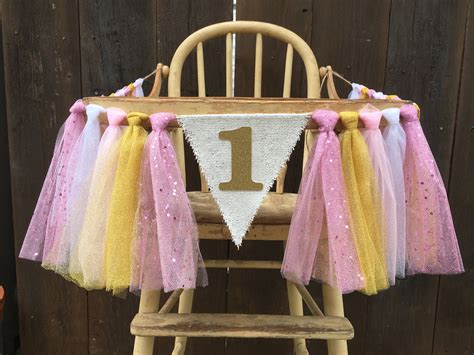 High Chair Bannerfirst Birthday St Birthdaytutu High Chair Etsy