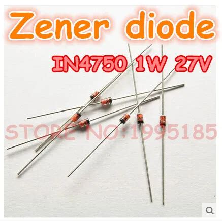 Nuevo 100 Unids Lote IN4750 1 W 27 V 1n4750 4750 Diodo Zener Diodes 1w