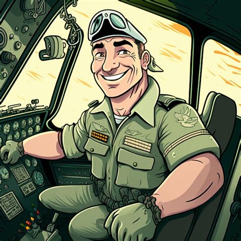 Premium AI Image | Cartoon pilot in cockpit of a plane with pilots gear generative ai