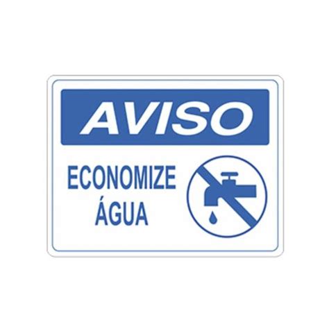 Placa De Sinalização Aviso Economize Água RK Placa de Sinalização