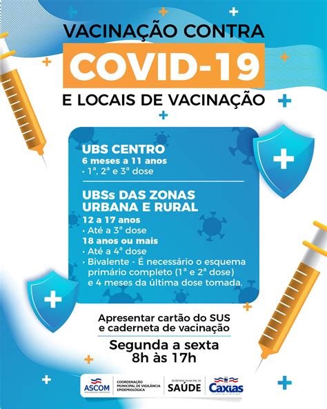 Prefeitura de Caxias MA informa locais de vacinação contra a Covid 19