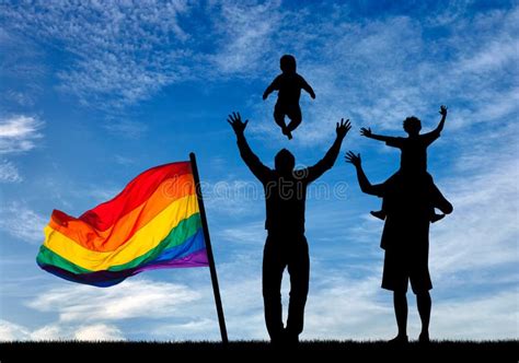 Silueta De Padres Gay Felices Imagen De Archivo Imagen De Padre Pares