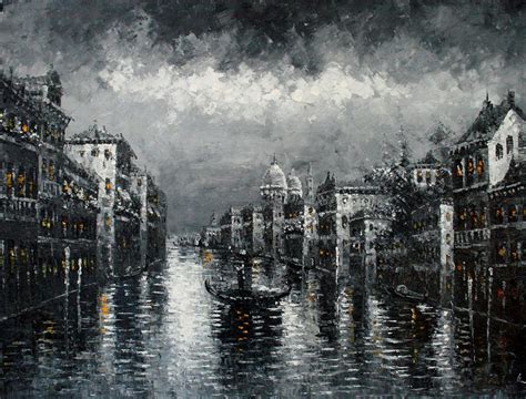 Venice Italy Cityscape Oil Painting-swpr9 Painting by Mar