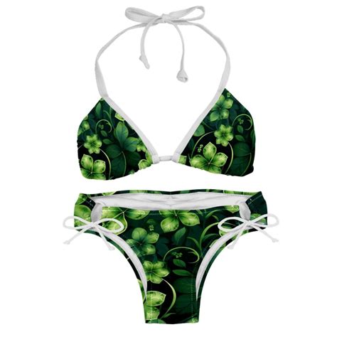 Saint Patrick S Day Detachable Sponge Adjustable Strap Bikini Set Two