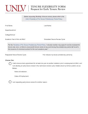 Fillable Online Tenure Flexibility Form Request For Early Tenure
