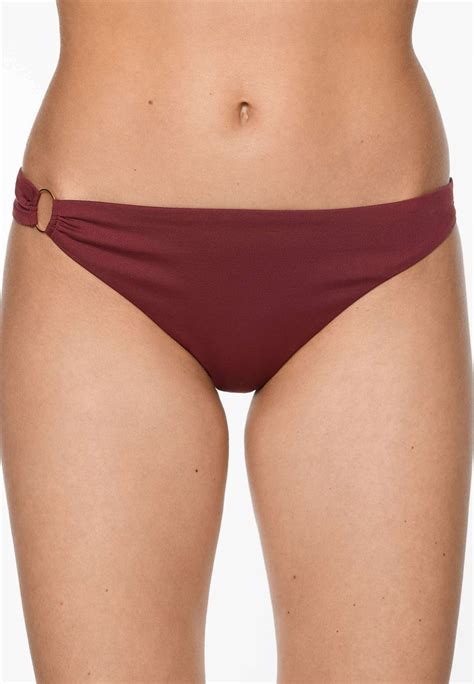 Oysho Medium Coverage Ring Bikini Hose Mottled Dark Brown