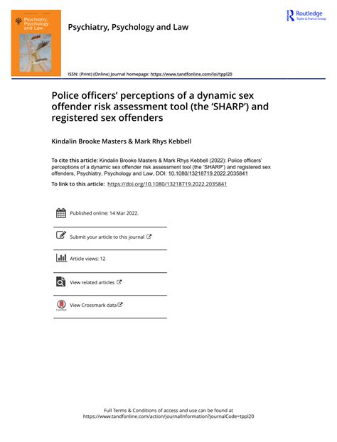 Pdf Police Officers Perceptions Of A Dynamic Sex Offender Risk Assessment Tool The ‘sharp