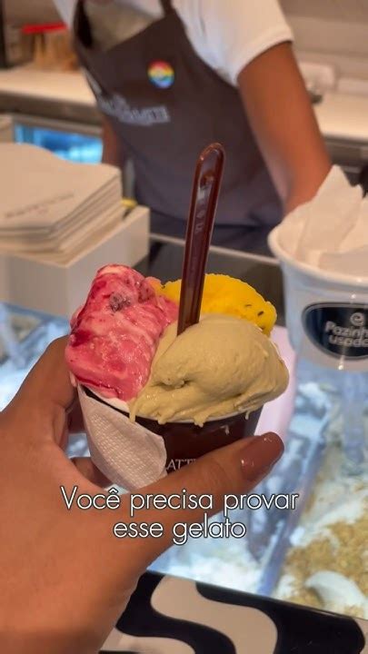 Provei Os Gelados Da Bacio Di Latte Uma Delícia😋 Gelato De Pistache