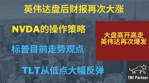 【美股分析】英伟达盘后财报再次大涨！为何连续提示做多nvda！标普目前走势观点如何？tlt从低点大幅反弹！点击下方网站链接获得更多投资信息