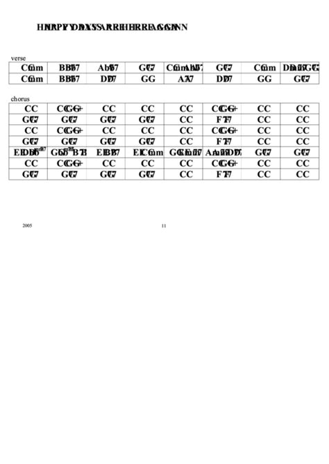 Happy Days Are Here Again Chord Chart printable pdf download