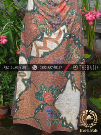 Jual Batik Cap Tulis Pesisir Motif Pulau Kombinasi Coklat THEBATIK