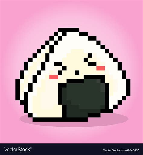 8 Bit Pixel Of Onigiri Japanese Food For Game Vector Image