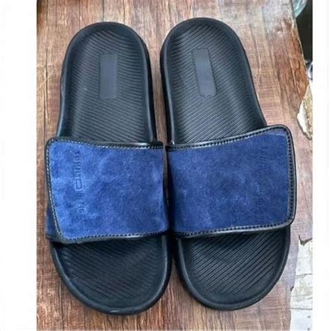 Plain Blue And Black Tommy Hilfiger Men Flip Flop Slipper Size 8