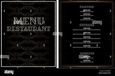 Luxury Fancy Restaurant Menu Design Card Stock Vector Image Art Alamy