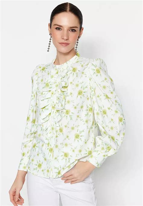 Buy Trendyol Frilly Woven Shirt 2024 Online Zalora Philippines