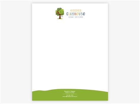 Logo And Identity For Kiddies Clubhouse Daycare Letterhead Design