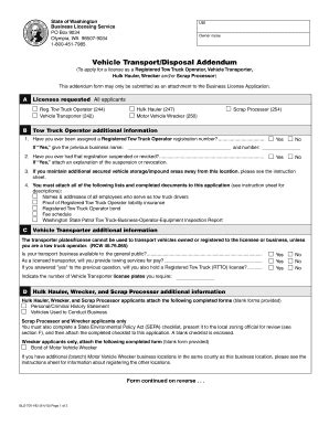 Fillable Online Bls Dor Wa State Of Washington Business Licensing