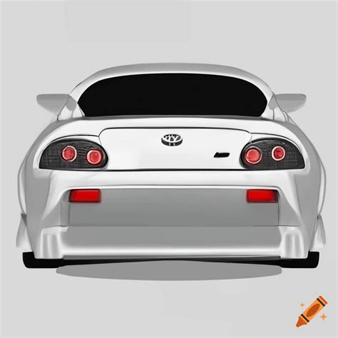 Rear View Of A White Toyota Supra On A Plain Background On Craiyon