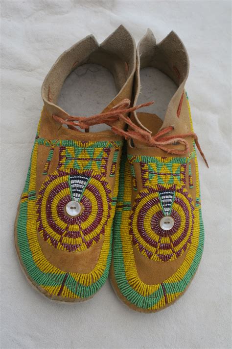 My Beaded Moccasins Brain Tanned Buckskin Beaded With Size 13