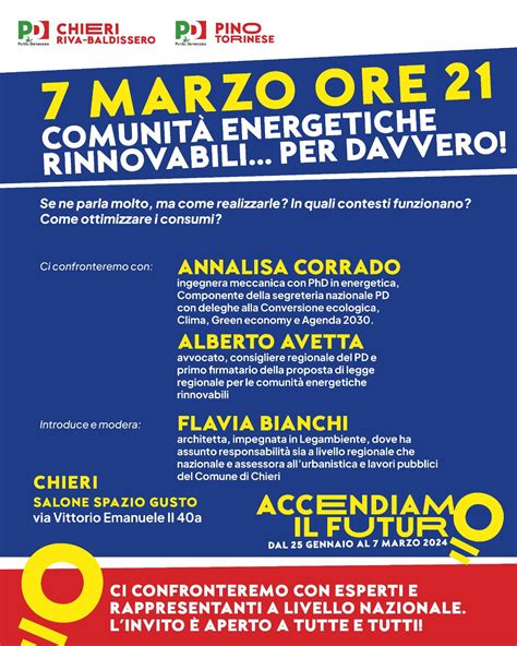 Chieri Il 7 marzo incontro Comunità energetiche rinnovabili per