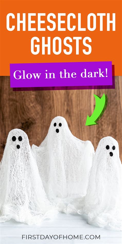 Easy Cheesecloth Ghosts Tutorial First Day Of Home