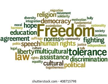 Freedom Word Cloud Concept On White Stock Illustration