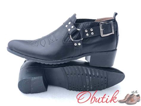 Obutik - Туфли казаки мужские кожаные с пряжками B0019. Качественная ...