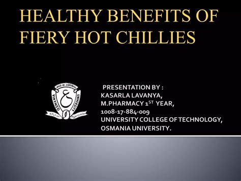 Benefits Of Chilli PPT