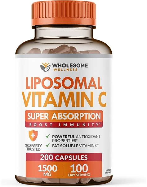 Amazon Liposomal Vitamin C Capsules 200 Pills 1500mg Buffered