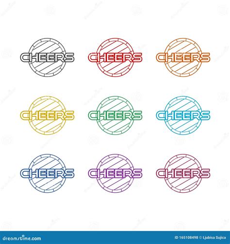 Cheers Color Icon Set Isolated on White Background Stock Vector ...