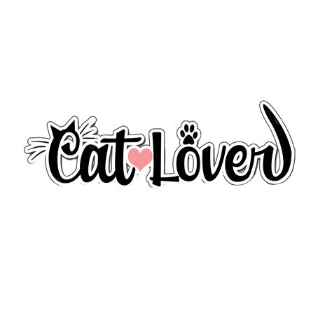 Cat Lover Logo Text Background Lover Kitten Vet Animal Png