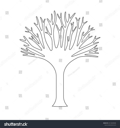 Tree Icon Naked Branches Outline Silhouette Stock Vector Royalty Free