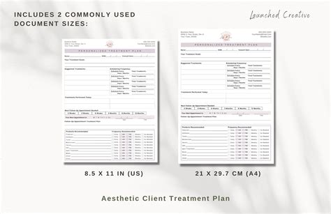 Aesthetic Treatment Plan Form Template Cosmetic Nurse Medspa Etsy