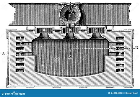 Open Hearth Furnace in Cross Section. Stock Illustration - Illustration ...