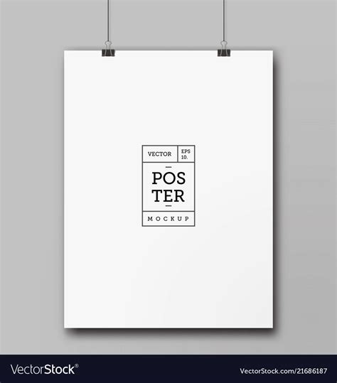 Realistic Blank Poster Mockup Template Royalty Free Vector