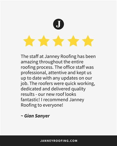 The Five Star Review For Janie Mccabe S Professional Roofing Company