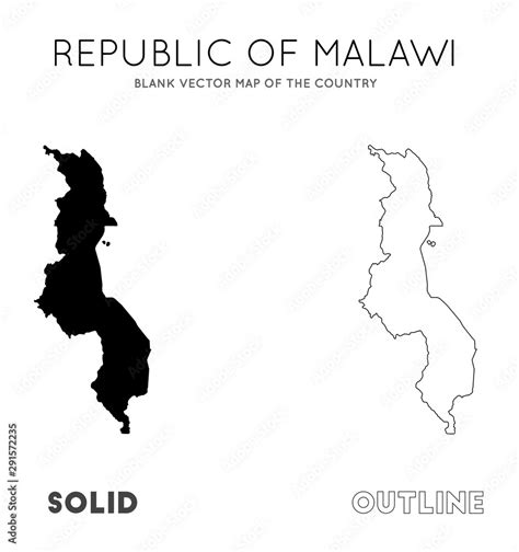 Malawi map. Blank vector map of the Country. Borders of Malawi for your infographic. Vector ...