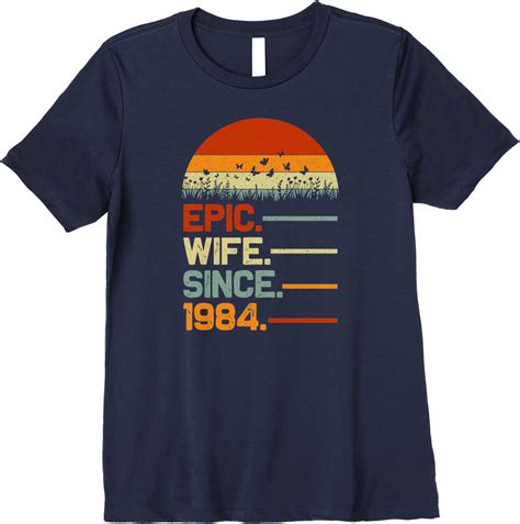 Retro Th Wedding Anniversary For Her Epic Wife Since Premium T Shirt