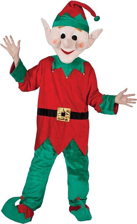 Adult Deluxe Christmas Elf Fancy Dress Mascot One Size Amazon Co Uk