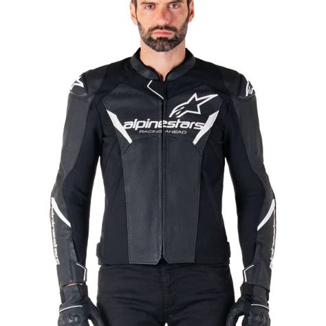 Motorcycle Jacket Alpinestars Faster V Airflow Black White In Stock