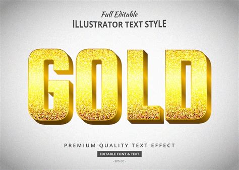 Efecto De Texto Dorado Vector Premium