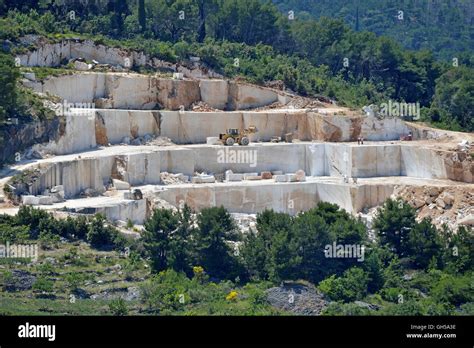 Geography Travel Croatia Quarry In Lozica Most White Limestone Of