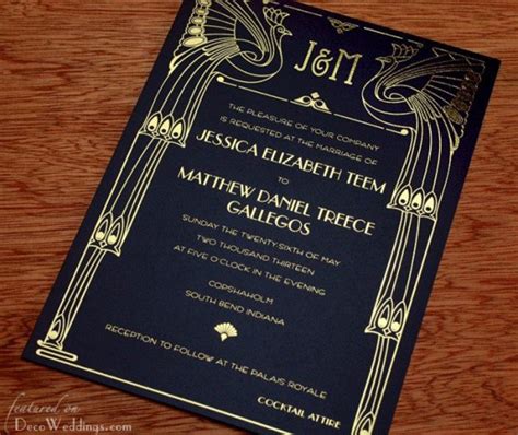 Black And Gold Art Deco Invitations