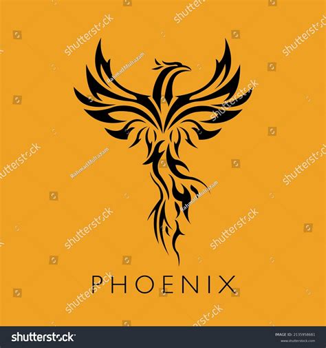 Flying Phoenix Fire Bird Abstract Logo Stock Vector Royalty Free