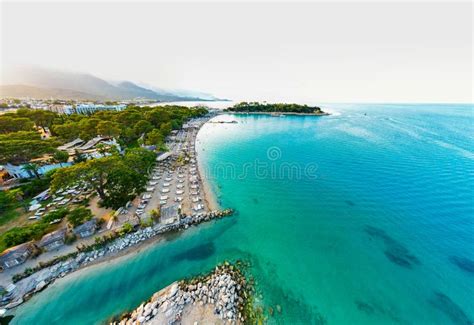 Kemer Antalya Turkey Aerial View Of Moonlight Beach In Kemer Stock