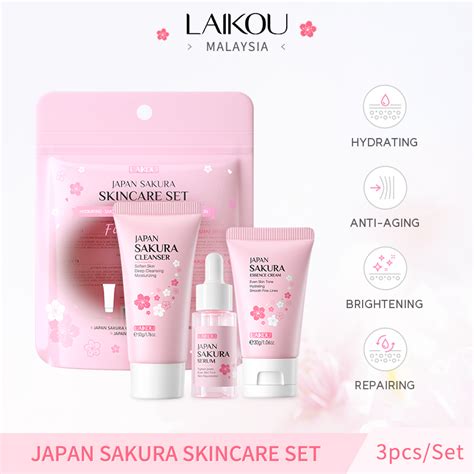 Laikou Sakura Skin Rejuvenating Cream Foam Cleanser Moisturizer Lighten