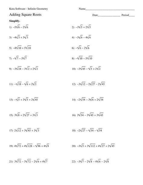 Simplifying Radicals Worksheet Answers